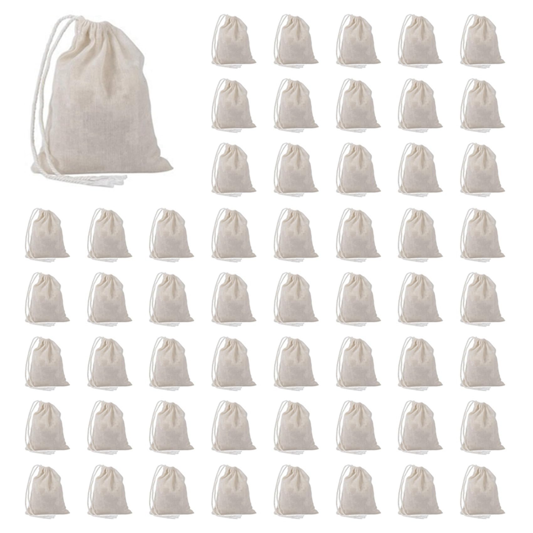 Sachet de thé en coton mousseline avec cordon lot de 300 pièces pour infusion en vrac