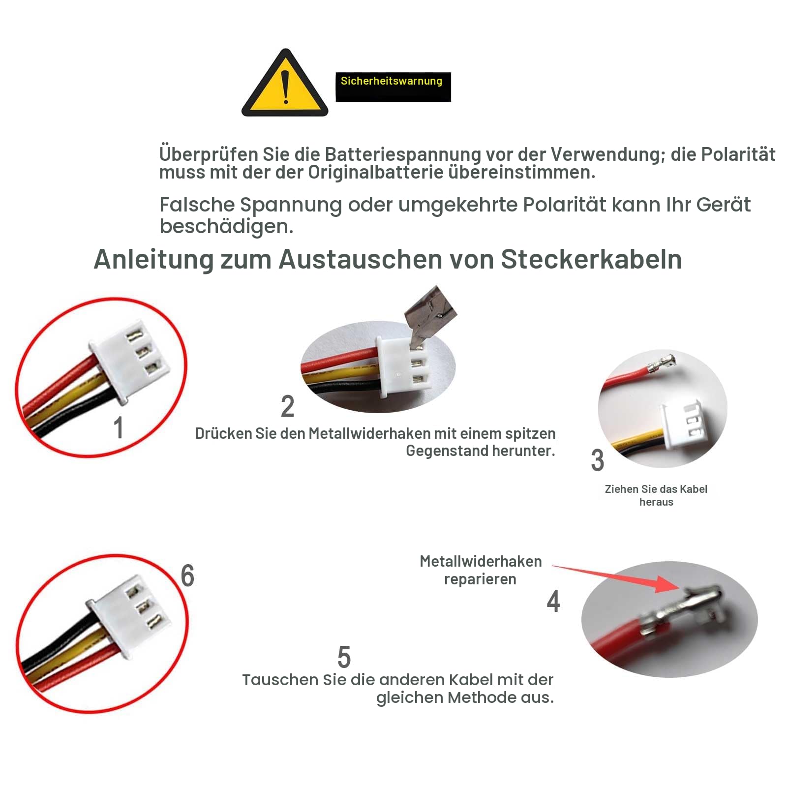 7,4 V 5200 mAh wiederaufladbare Lithium Ionen Akku mit XH2.54/2P Anschlüsse, 18650 DIY-Batterien 2S2P Li-Ion Akkupack unterstützen 3C Dauerentladung
