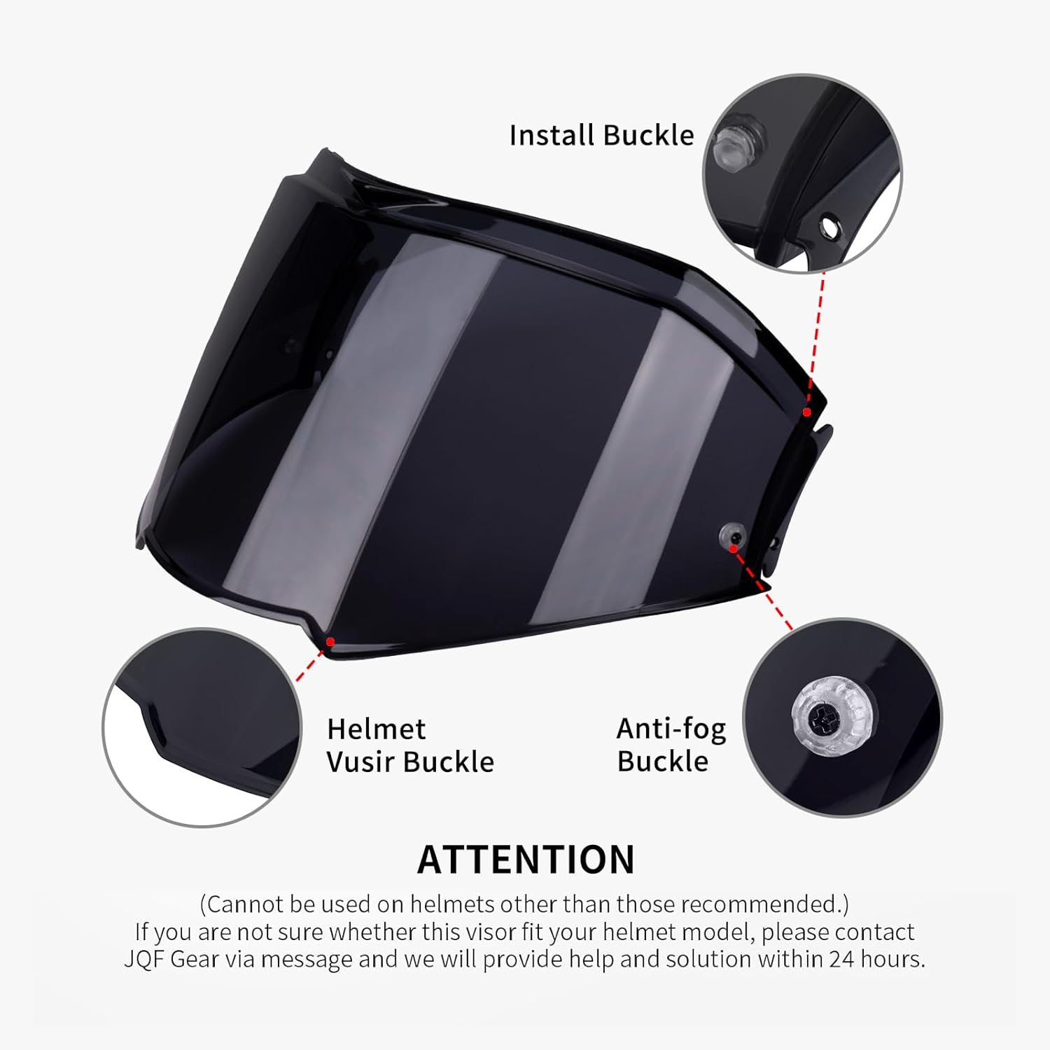 Motorcycle Helmet Face Shield Visor for Valiant II Replacement (Black)