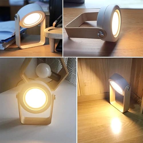 Miniatura 5 de Lámpara de mesa plegable 4 en 1, luz LED retráctil USB, mango de madera, linterna portátil y linterna, control táctil, intensidad regulable, 3