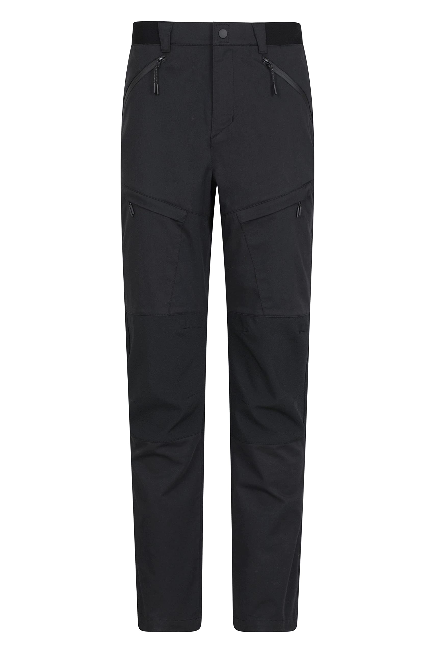Mountain Warehouse Jungle Mens Trekking Trousers - Water-Resistant Bottoms, UV Protect & Elastic Waistband Pants - Spring Summer, Outdoors & Trekking Black (Trekking Short) W28
