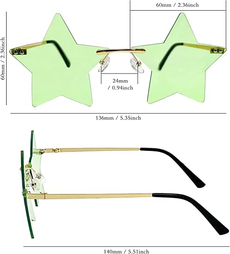 Miniatura 4 de Gafas de sol de estrella sin montura para el día de San Valentín, día de San Patricio, Pascua, 4 de julio, Navidad
