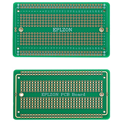 Eplzon Solderable Breadboard Pcb Board Gold-Plated Solder Breadboard For Diy Electronics Projects Apply To Arduino Soldering Projects 3.5"X2.05" (5 Pack + 2 Mini Board, Green) #TOP1