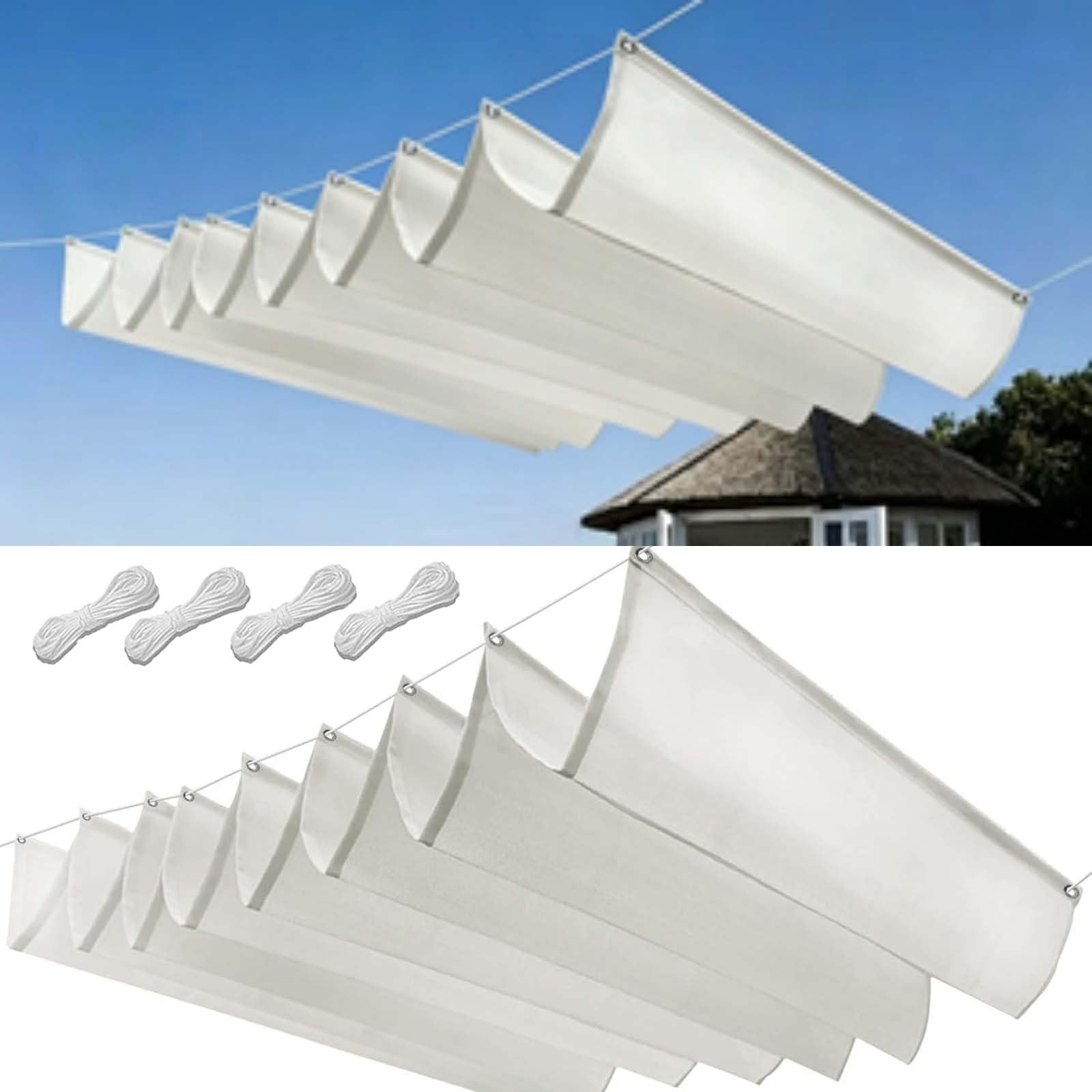 Voile ombrage rétractable 115x420 cm pour ombrager le balcon et la terrasse