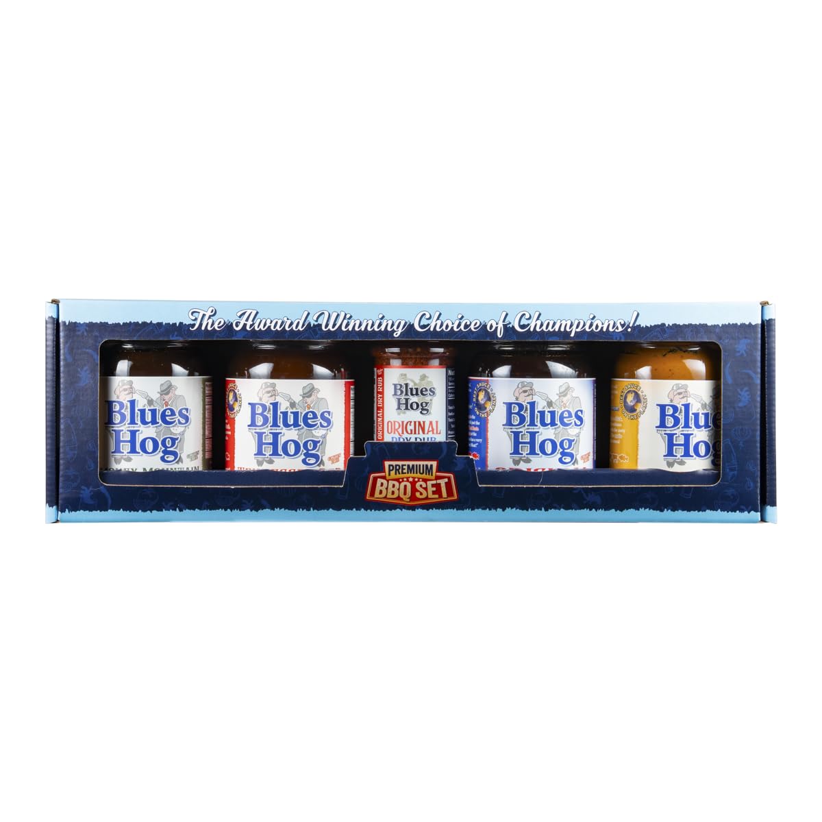 Blues Hog Premium Gift Set – BBQ Sauce & Rub Sampler Pack | Choice of Champions Variety Pack, All‑Natural & Made in the USA