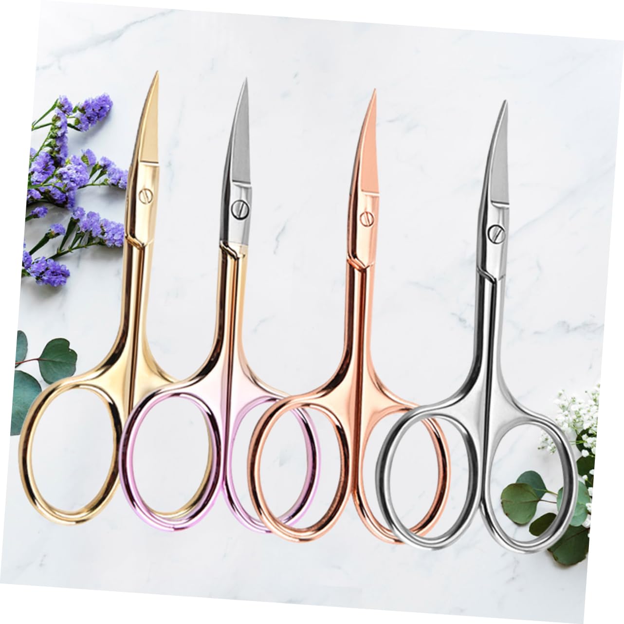 minkissy 12 Piezas Tijeras Para El Pelo De Las Orejas Tijeras De Cejas Tijeras De Vello Facial Tijeras Curvas Para El Vello Facial Tijeras De Bigote Cuchillo Recortador Punta Recta Hombre