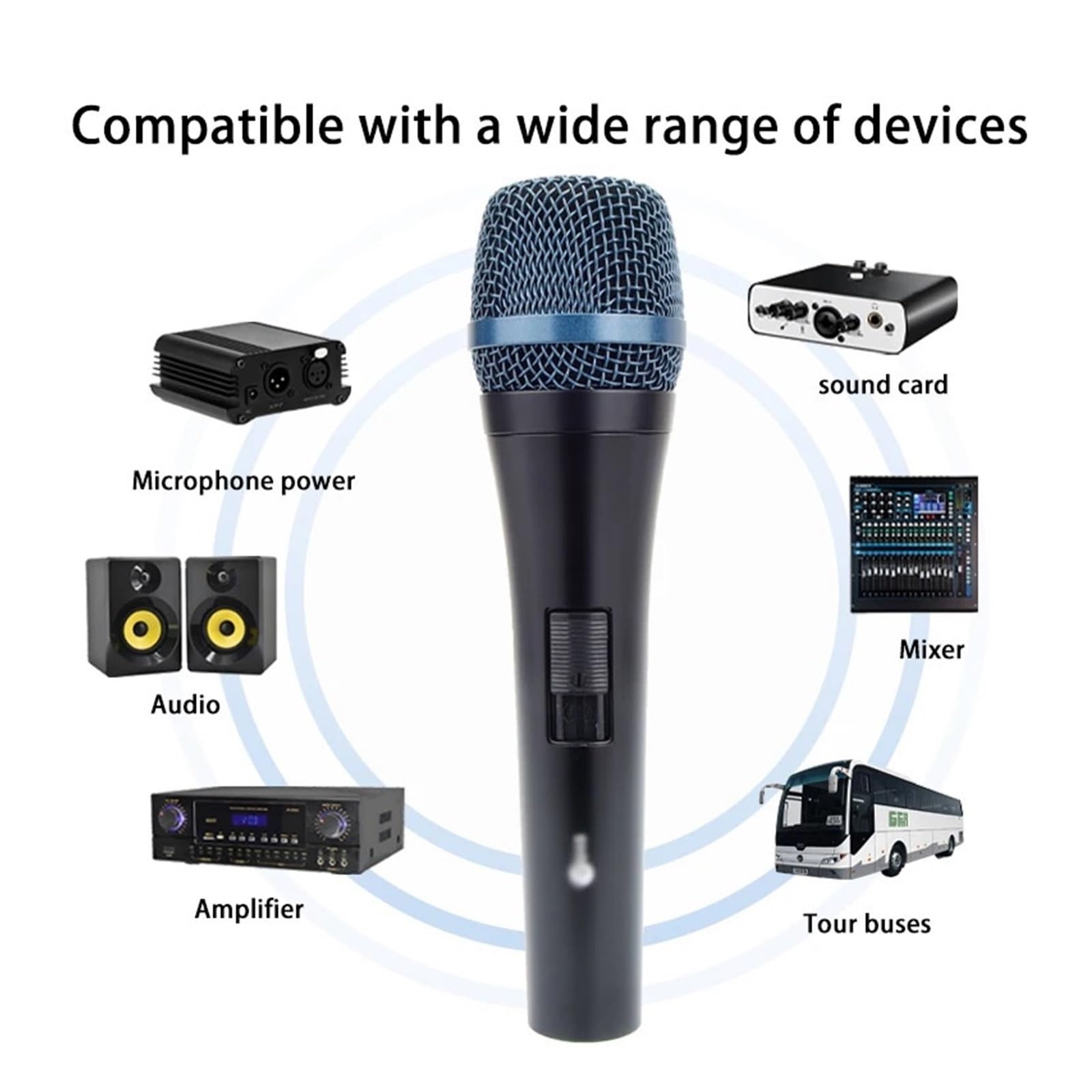Micrófono Vocal Hipercardioide De Mano con Cable Profesional For Puesta En Escena/DJ/Karaoke/grabación/Juegos/Bar/Canto KTV Compatibilidad Universal