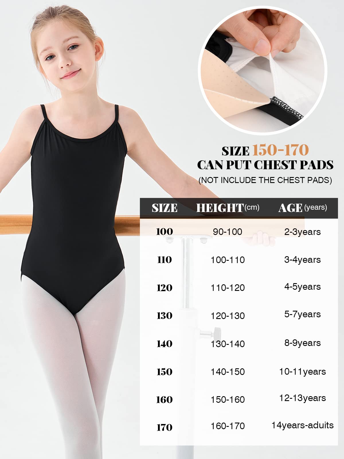 Body Danza Bambina Donne Balletto Body Leotards Ragazze Ginnastica Leotards con Spalline Regolabili