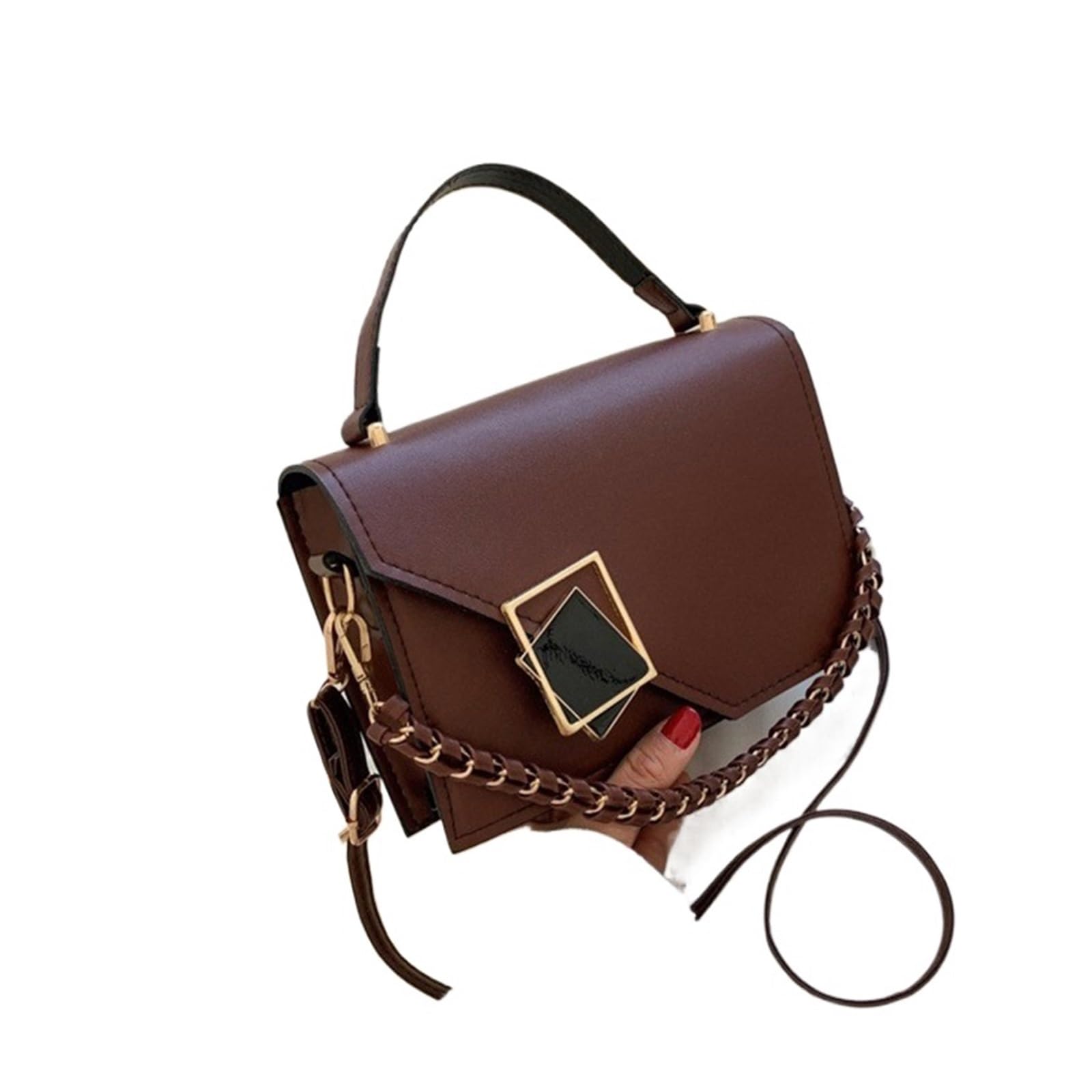 Bolso de Diseñador de Bolsos Retro for mujer, bolso de hombro for axila, cadena, bandolera con solapa for chica, bolsos cuadrados pequeños for mujer Adecuado Para Viajar, Fiesta, Trabajo(Black 1)