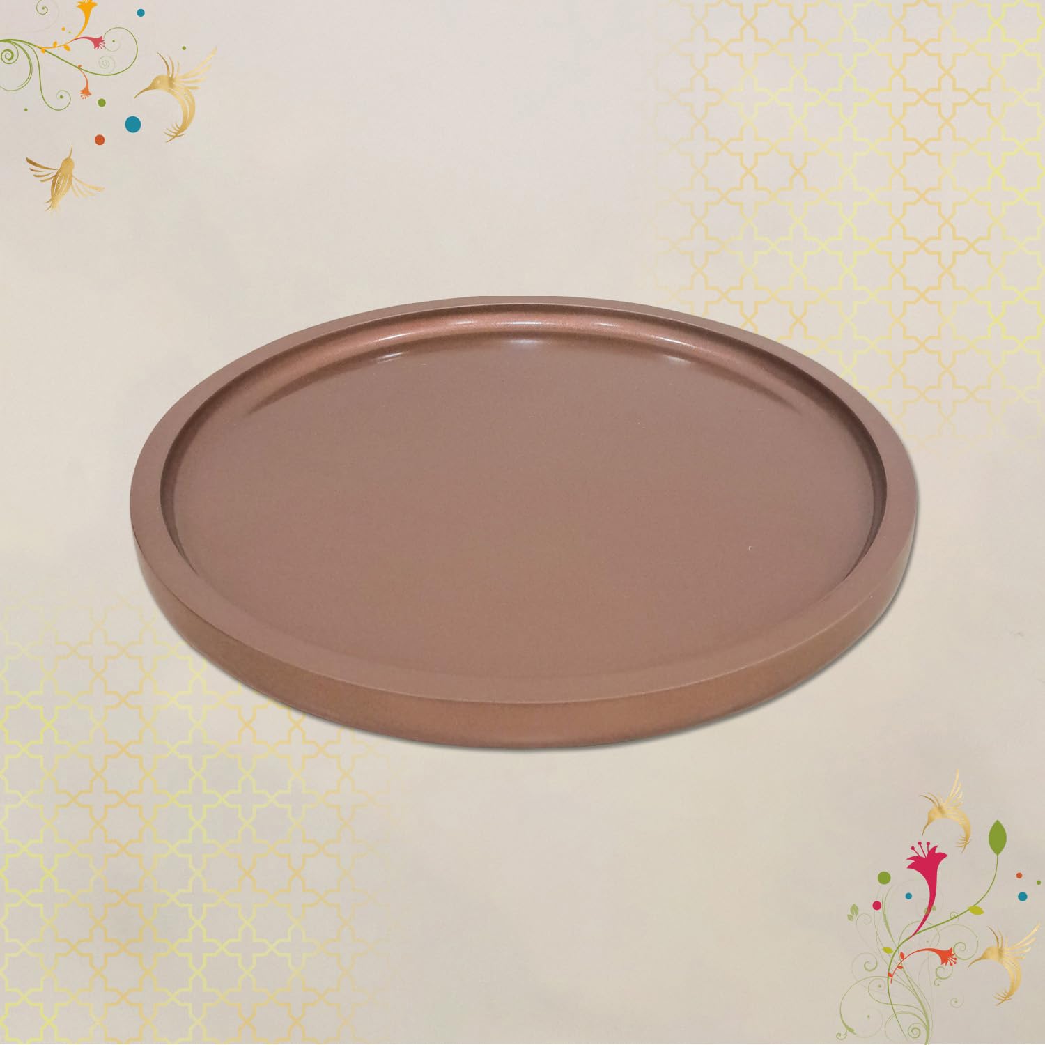 Copper Round Tray - Decorative Serving Tray -7