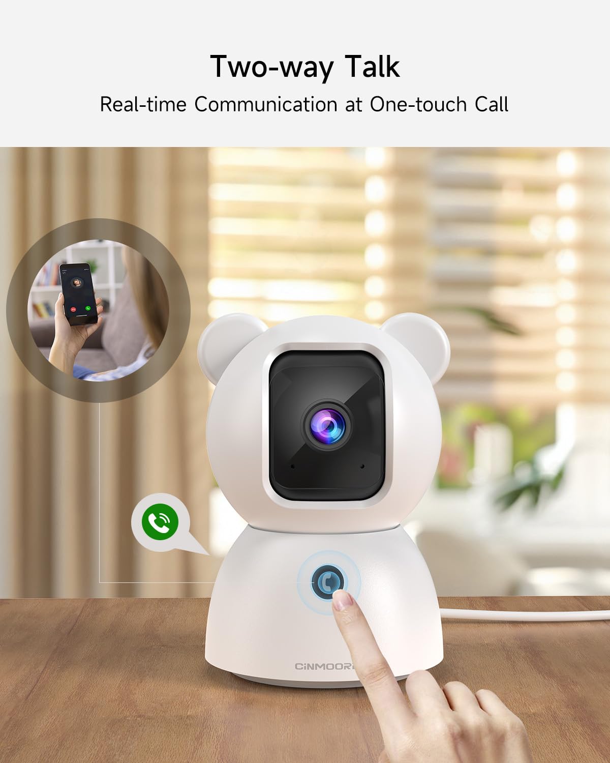 Überwachungskamera mit 64 GB SD-Karte, keine monatliche Gebühr, 360° Schwenkneigung, Farbnachtsicht, KI-Bewegungserkennung, 2-Wege-Talk, WiFi 6, kompatibel mit Alexa