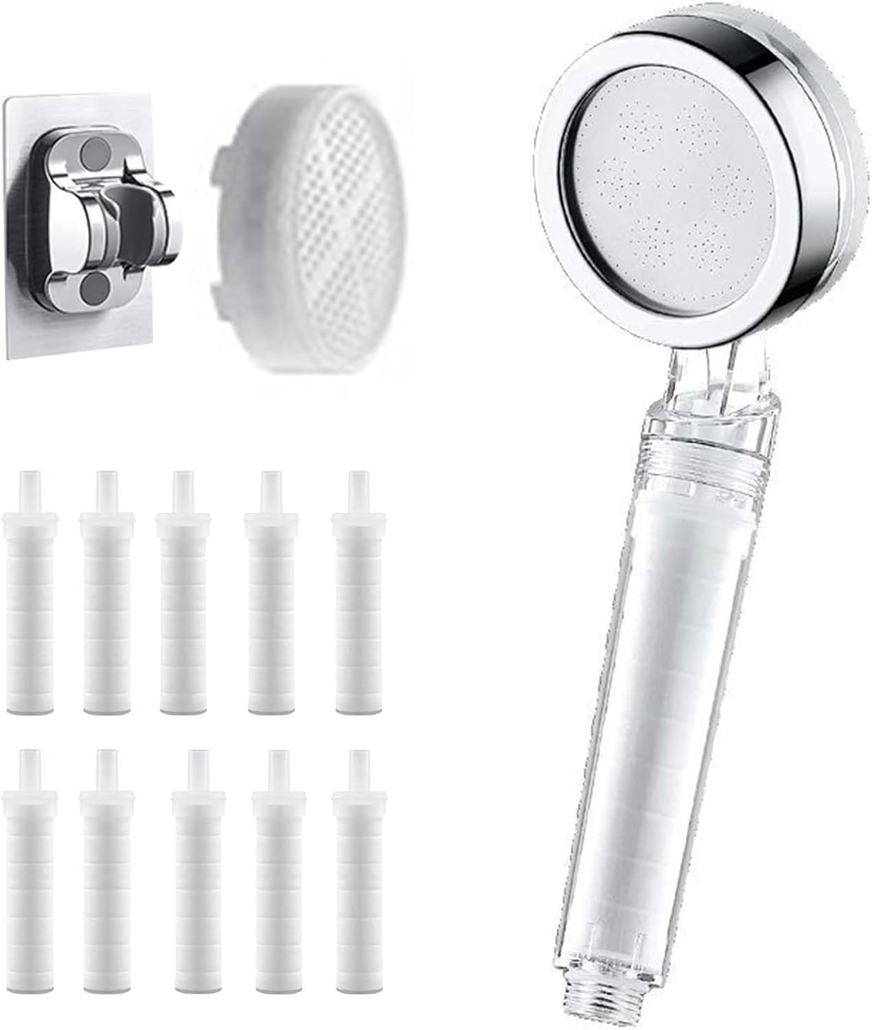 Seoni Pommeau De Douche, Pommeau De Douche Filtrant Seoni, Pommeau Douche Anti Calcaire 10 Éléments Filtrants Et 1 Boîte De Filtre, Peau & Cheveux
