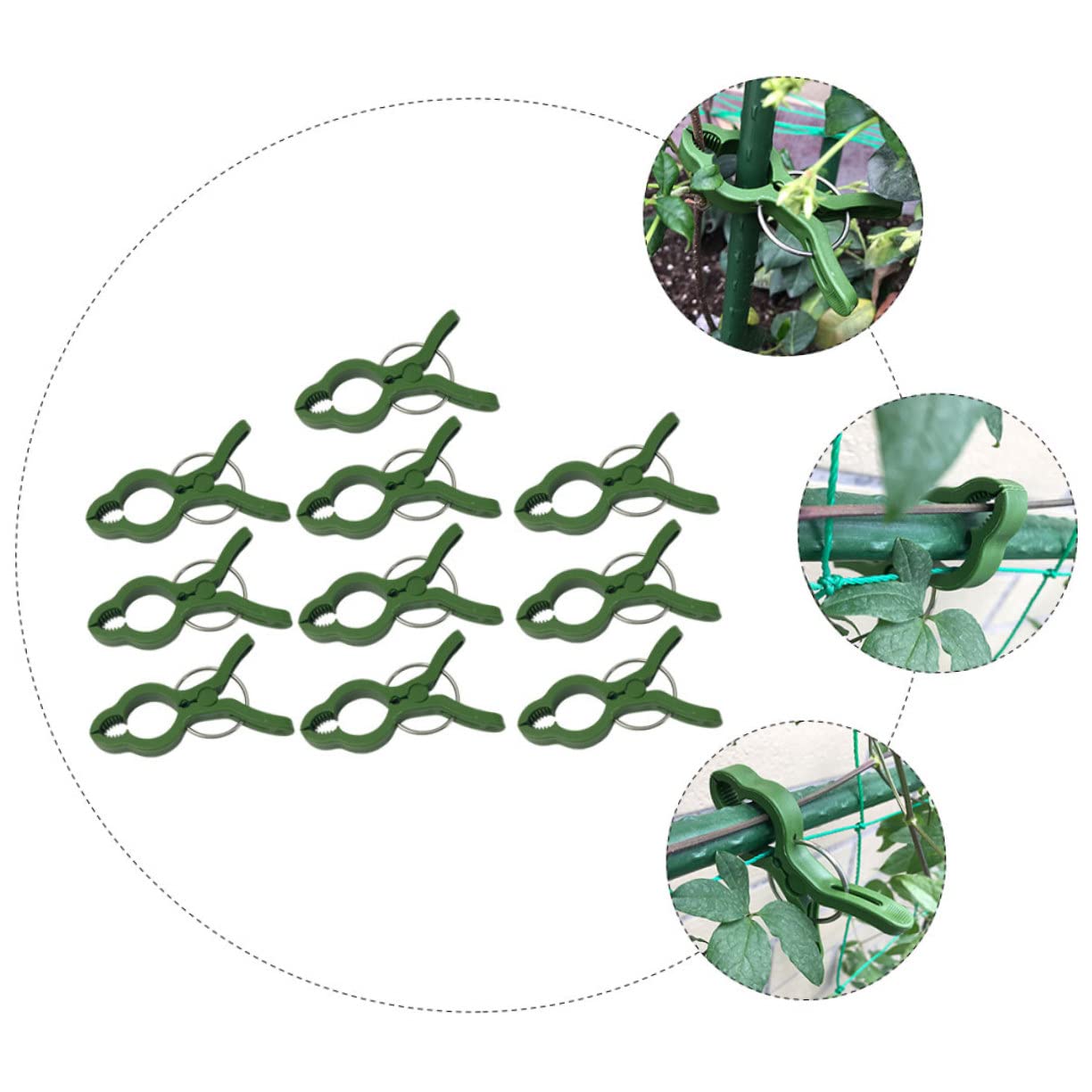 UKCOCO 4 Set Clip Fissaggio Piante per Giardinaggio E Facili da Installare E Riutilizzabili 10 Pezzi*4