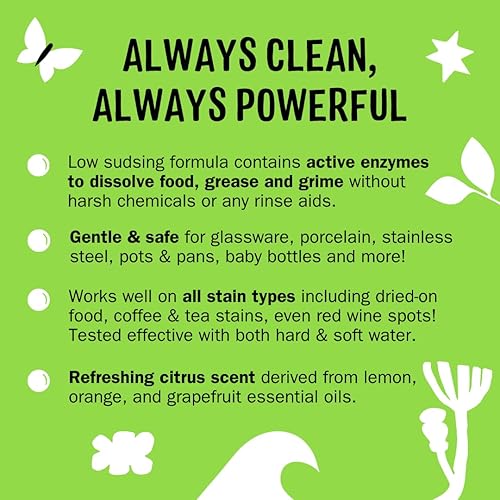 Miniatura 3 de Molly's Suds Cápsulas para lavavajillas Detergente limpio para lavavajillas, corta la grasa y enjuaga limpio (sin residuos) para platos espumosos