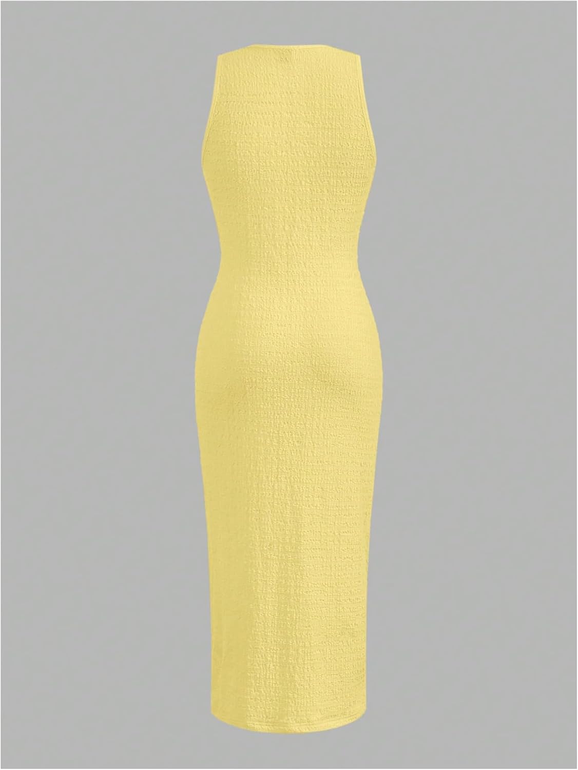 SOLY HUX Women's Ruched Bodycon Dress Elegant Crew Neck Sleeveless Midi Party Dresses Vacation Outfits - Image 2