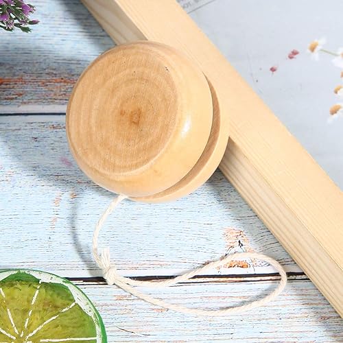 Miniatura 4 de Yoyo de madera de 3 piezas de madera para manualidades, color de tronco, mini redondo de bricolaje, juguetes pequeños de madera, Yoyo para niños,
