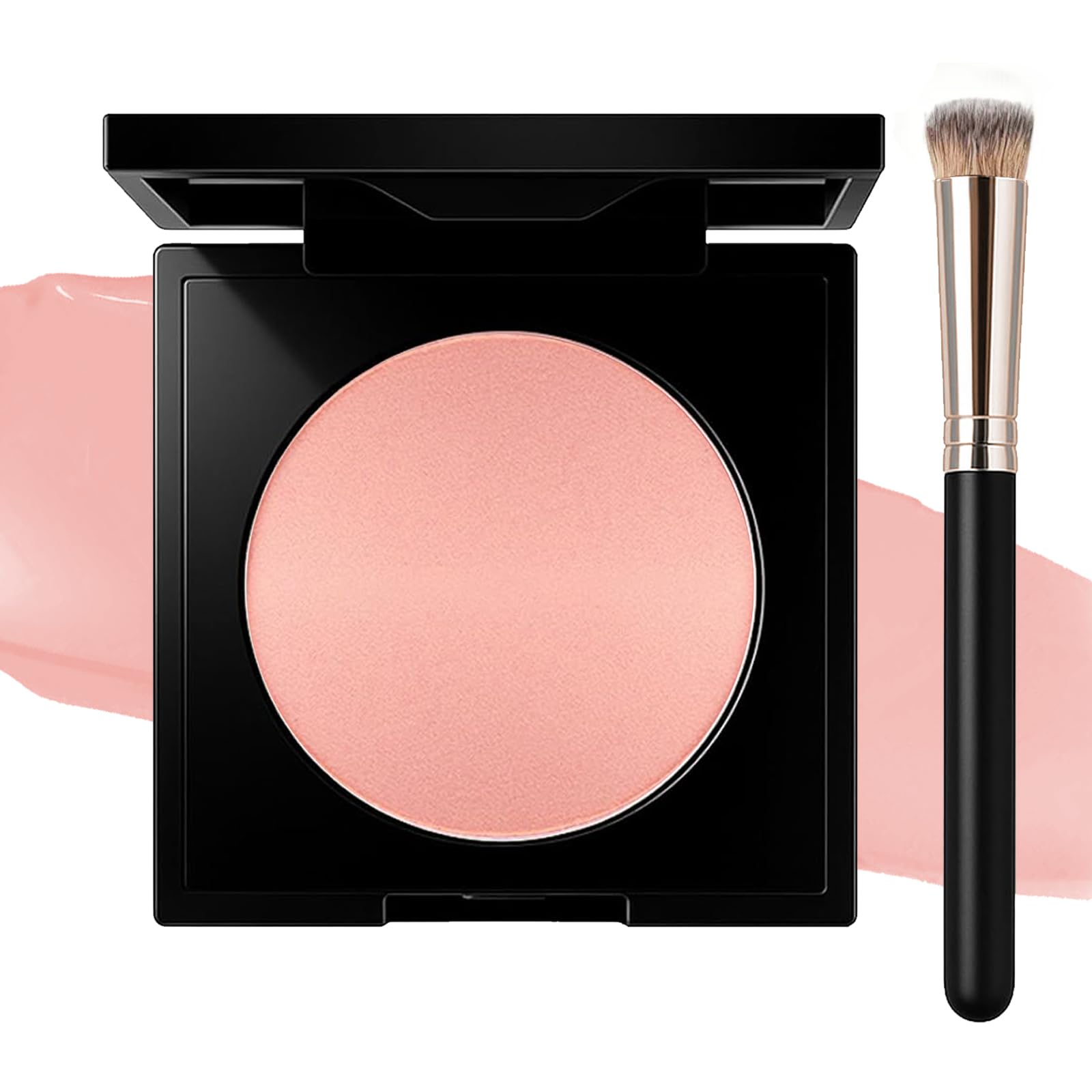 Under Eye Brightener, Pink Under Eye Brightener Concealer with Brush