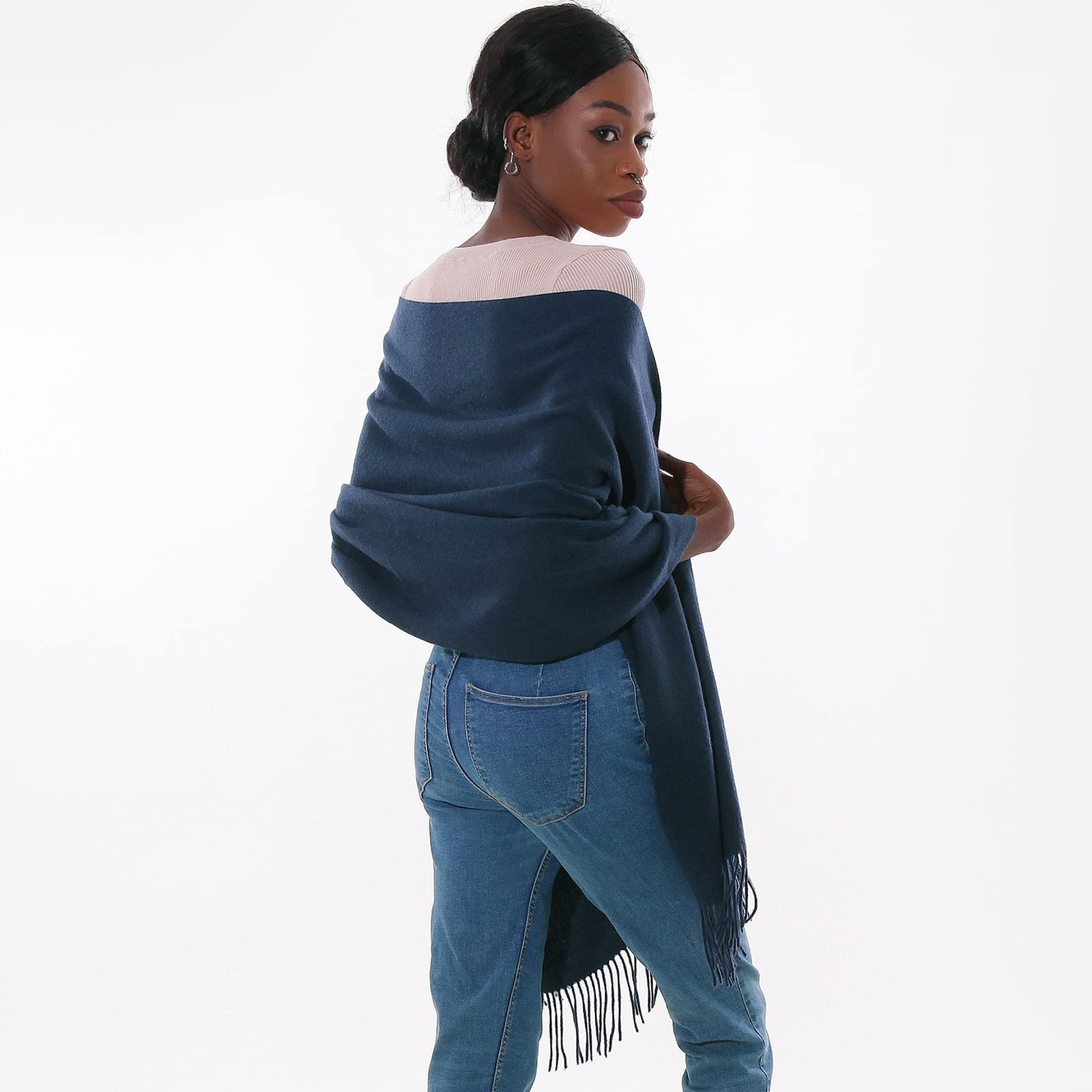 Sciarpa Pashmina Donna Invernale Scialle Sciarpe Elegante Cerimonia Grande Stole Foulard Scialle da Abito Sera