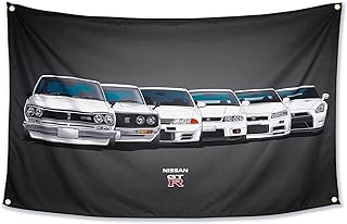 Car Flag 3x5 ft for GTR JDM Fans - Heavy Duty 150D Polyester - Huge Garage Wall Tapestry Poster Decor