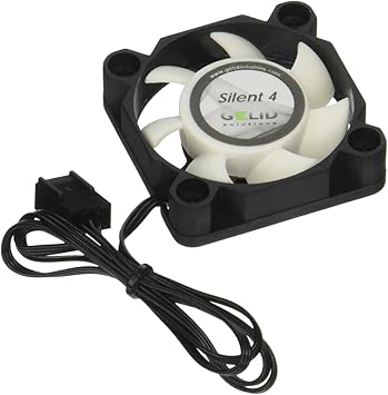 Gelid Solutions Silent 4 40mm Computer Fan, 3 Pin Molex, 40x40x10mm, Fan Speed 4200RPM, Hydro Bearing, FN-SX04-42, Very Quiet, Noise Level 18.9 dBA, Color Black