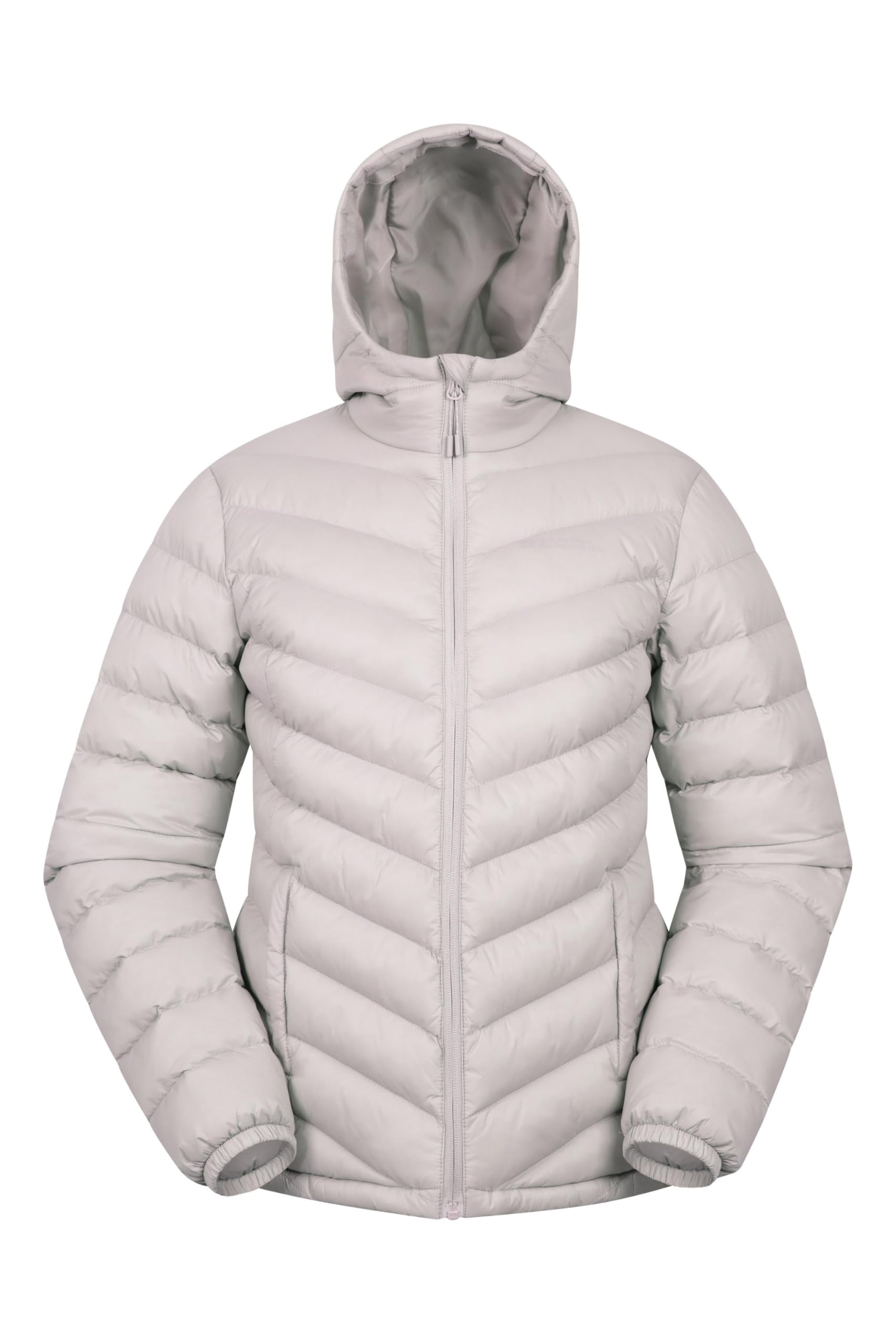Mountain Warehouse Women's Light Beige Seasons Padded Jacket - Water Resistant Coat, Puffer Jacket, Front Pockets, Adjustable Elastic Cuffs & Hood - For Spring Summer, Outdoors Size 22