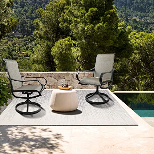 Try & Do Swivel Patio Chairs Set Of 2, Outdoor Swivel Rocker Chairs With Highback Textilene Febric Swivel Patio Dining Chairs For Lawn Garden Backyard Poolside #TOP13