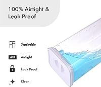 Vista 4 de Neoflam Recipiente hermético de almacenamiento de alimentos con sello inteligente (juego de 3) Cuerpo transparente Diseño modular, apilable