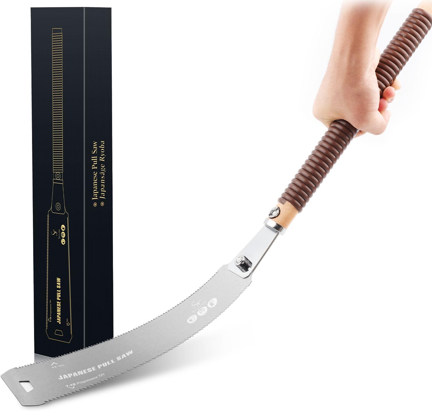 ss shovan Japanese Hand Saw 10.4 Inch, Double Edge Progressive 7-10/17 TPI Flush Cut Saw, Detachable & Flexible SK5 Blade Wood for Hardwood Softwood Cross-Cut, Rip-Cut, Pull Woodworking Tools