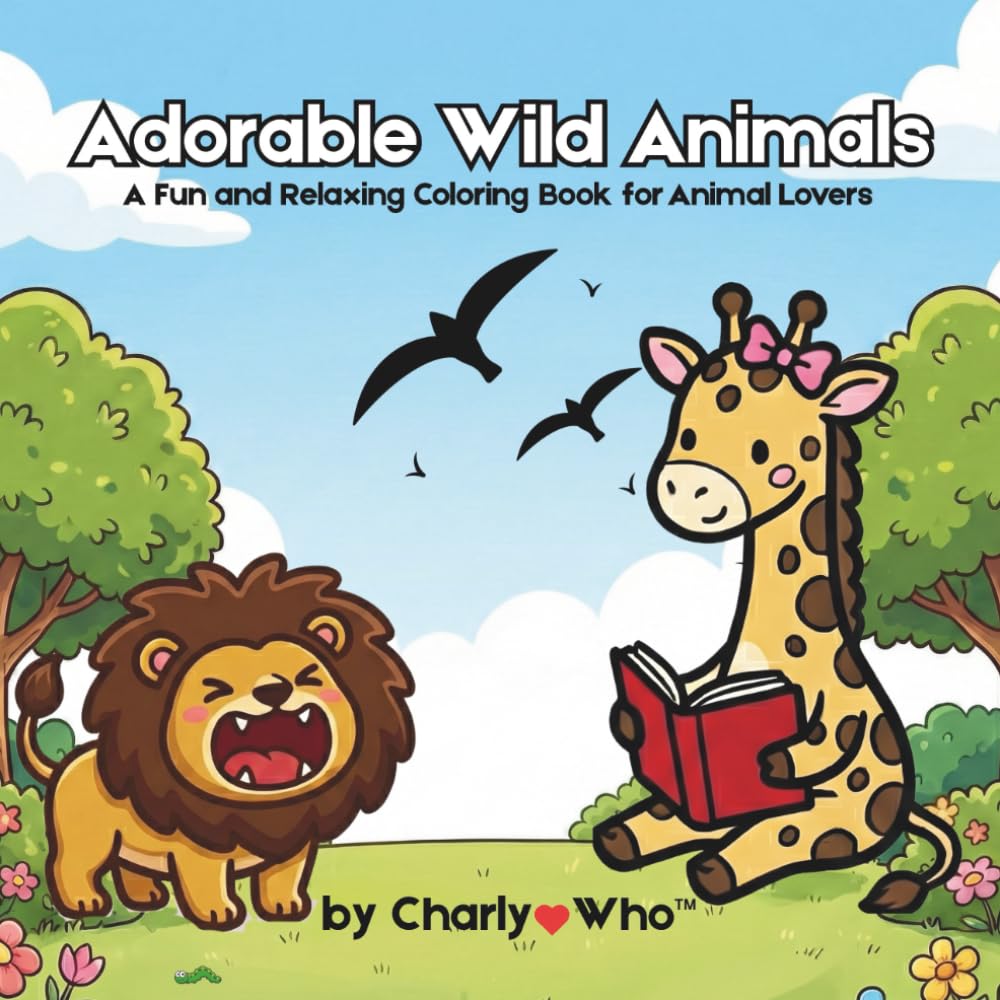 Adorable Wild Animals: A Fun and Relaxing Coloring Book for Animal Lovers