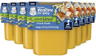 Gerber Baby Food 2nd Foods, Dinner, Chicken Noodle Puree, 4 Ounce Tubs, 2-Pack (Pack of 8)