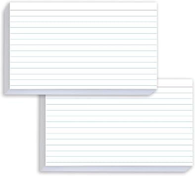 White Index Cards 5x8 Ruled, 50 Pcs File Note Cards, Lined Index Cards, Flash Cards, Study, Flashcards for Studying, Notecards for Studying, Note Taking and To Do List