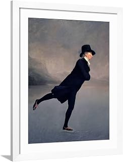 ART.COM Wall Giclee Print The Reverend Robert Walker Skating on Duddingston Loch, 1795 on White Frame by Sir Henry Raeburn, 32" x 40"