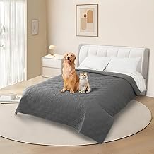 DUJUIKE 100% Waterproof Sofa Cover for Dogs, Waterproof Sofa Bed Cover with Non-Slip Base, Protection Couch Dog, Cat (Grey, 208-208 cm)