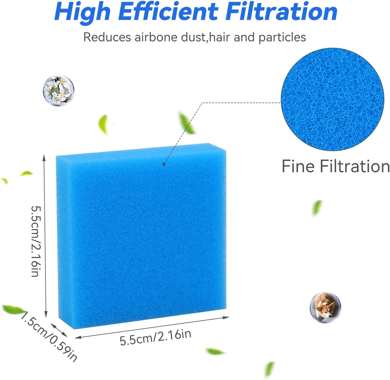 Brush Rollers Sponge Filters Replacement for Eureka NEW400 Wet and Dry Vacuum Cleaner - Accessories Parts（2 Brush Rollers +3 Sponges）