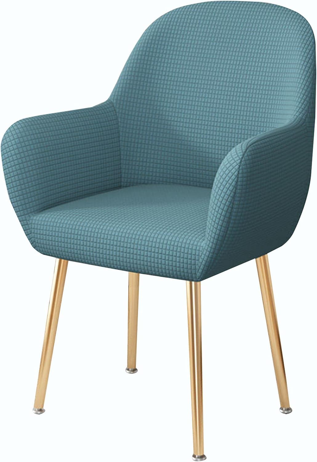 Kitchen Dining Room Chair Covers Slipcovers with Arms Set of 4/2/6, Curved Back Accent Kitchen Office Chair Slipcover Dining Chair Protector Covers for Bar Home,Peacock Blue,1PCS