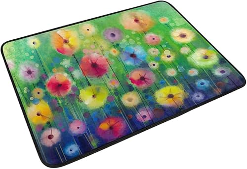 Miniatura 2 de Tapete para puerta de primavera, verano, otoño, invierno, floral, interior, exterior, entrada, baño, antideslizante, lavable, decoración del hogar,