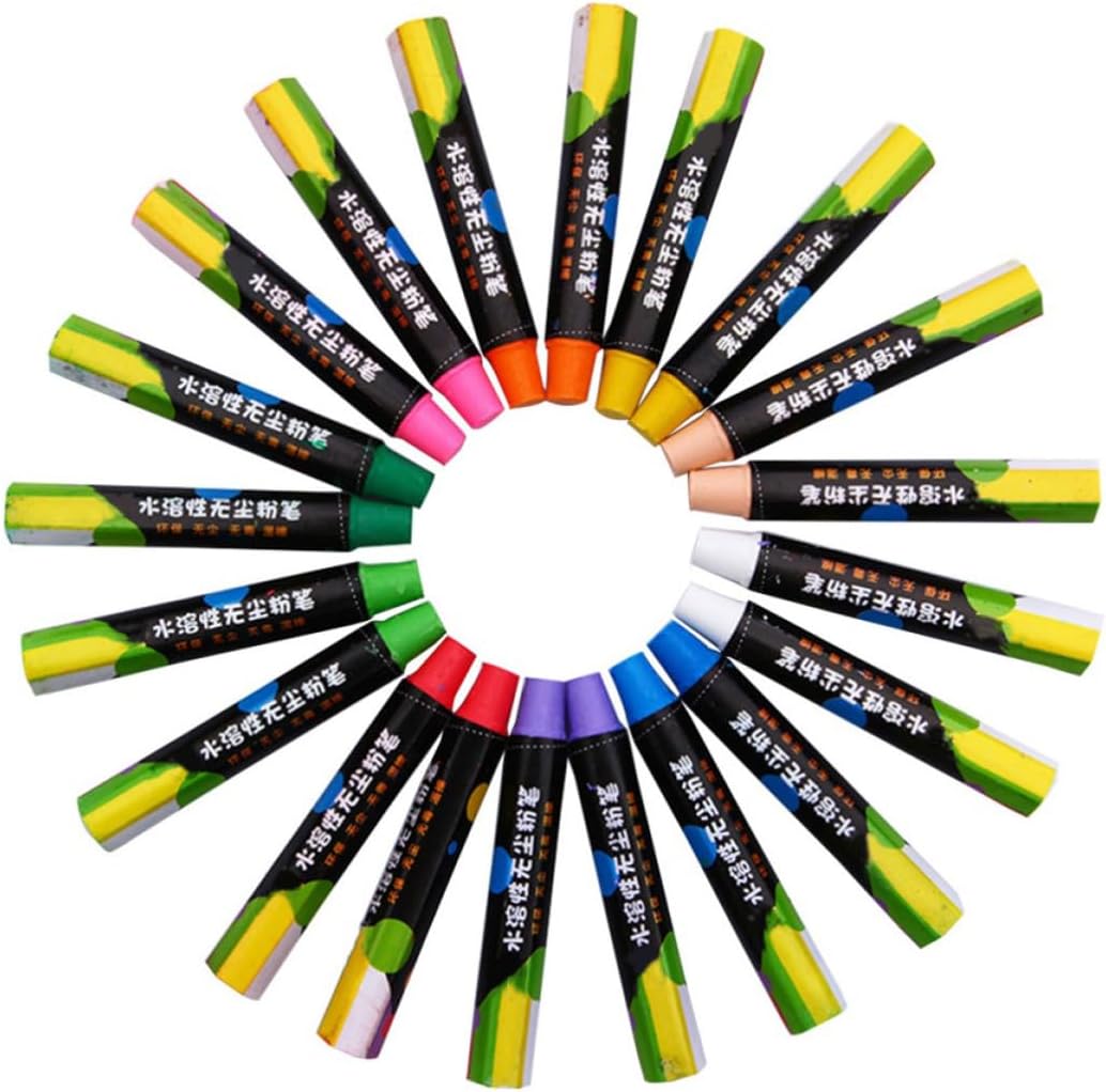 OSALADI 20pcs Dustless Chalk for Blackboard, Water Based, High Polymer