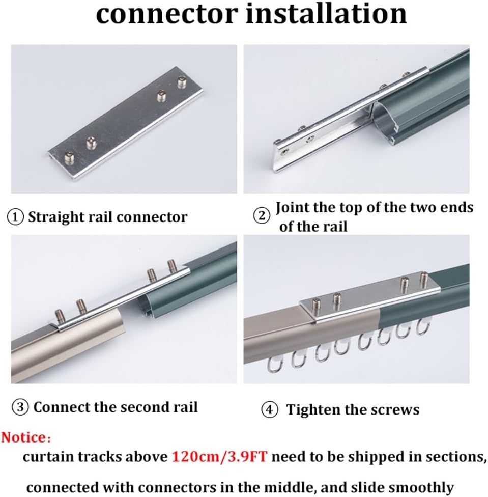 Adjustable Curtain Track System 27-236 Inch, Sliding Room Divider Track Set (2.3-19.7FT), Ceiling/Wall Mount with Quiet Rollers, Gray, 16.4FT/500CM, Perfect for Space Manageme