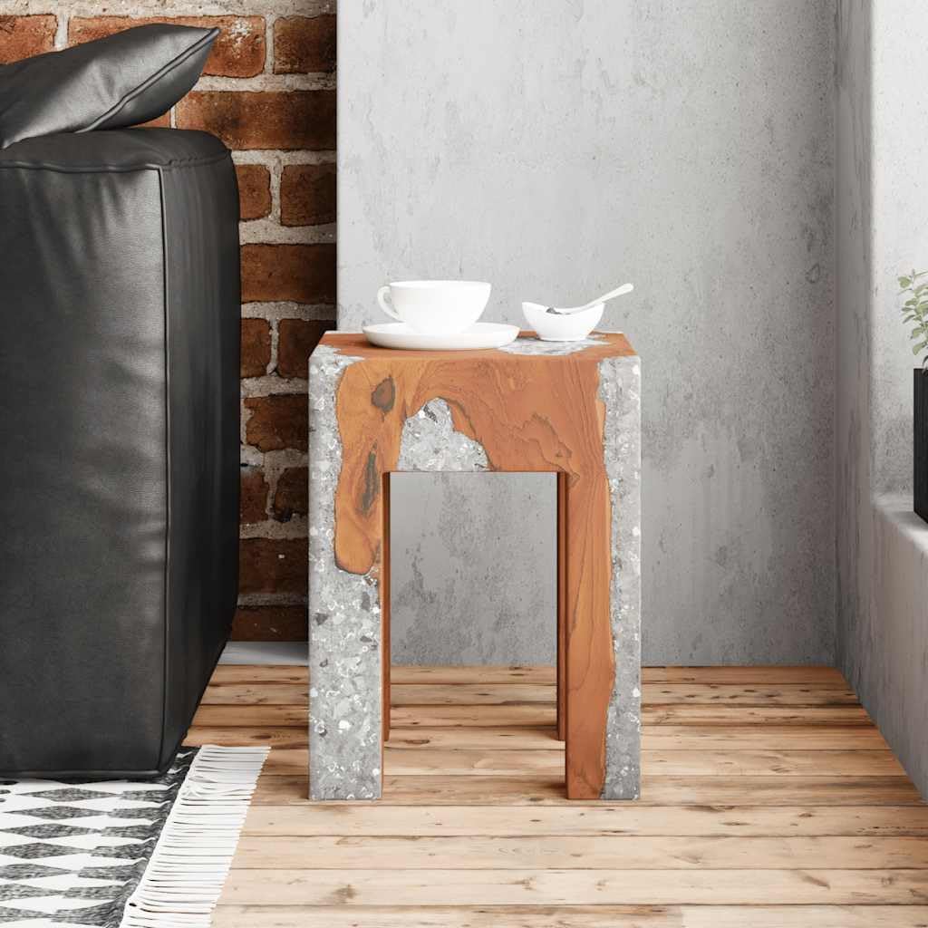 Rustic Solid Teak Wood Stool with Lacquered Finish for Home Decor, Durable Lacquered Teak Stool for Home, Solid Wood Rustic Decor Accent