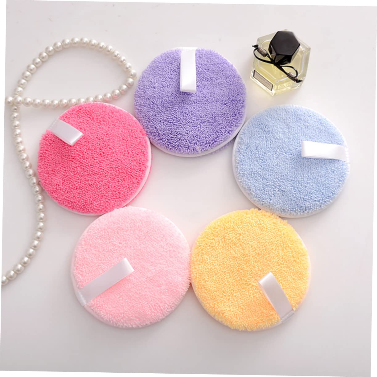 5pcs Convenient Cosmetics Makeup Remover Pads Elf Powder Puff Alternative Gentle and Comfortable for Face Simple for Daily Use