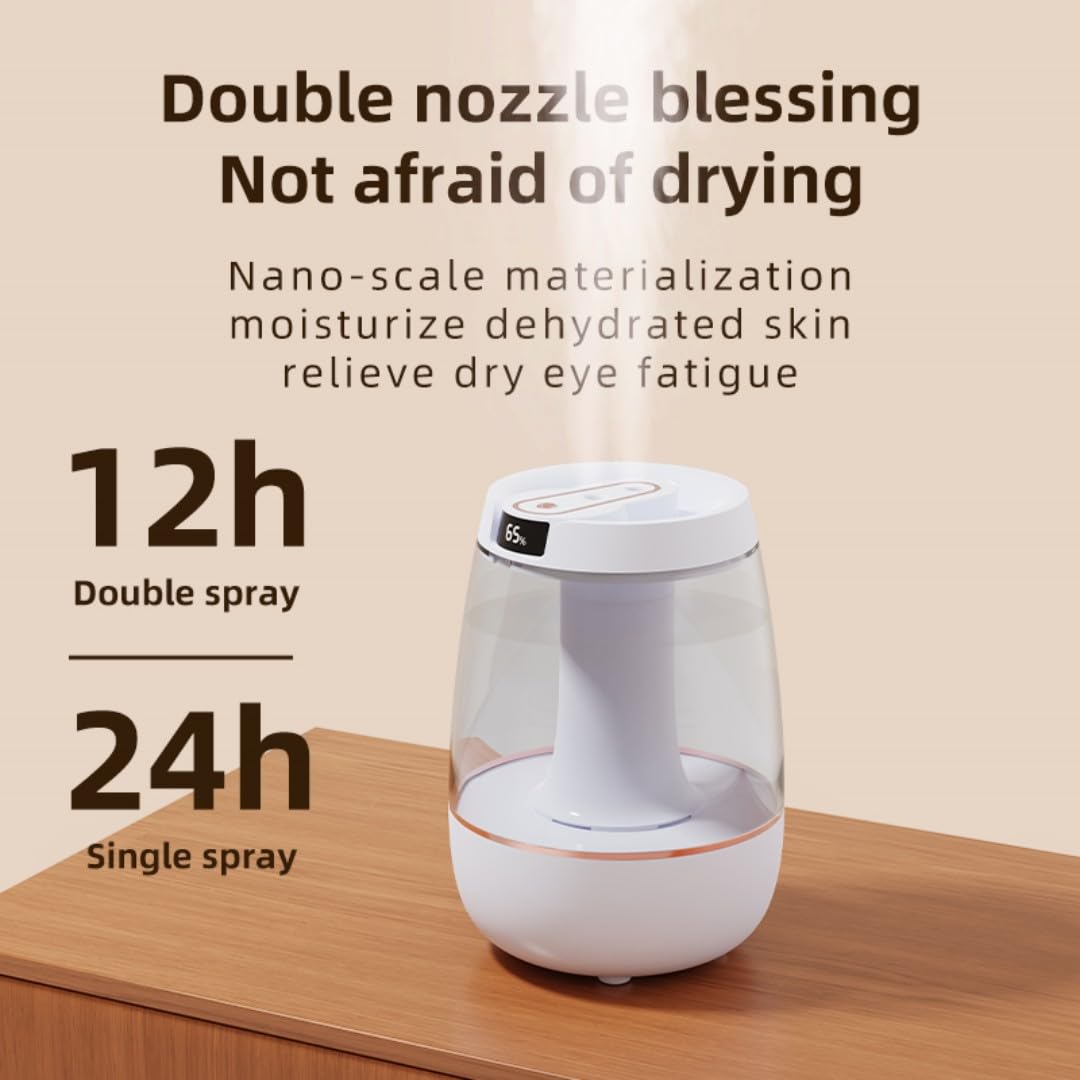 Humidificador ZenithAur De 3 Litros Con Pulverización Doble Y Aromaterapia – Silencioso, De Escritorio Y Gran Capacidad Para Hogar U Oficina, Ideal Para Dormitorios