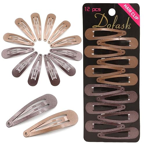 Dofash - Pinzas para el cabello de 2.0 in  2 pulgadas para peinar, seccionar, pasadores de pelo para mujeres, clips de metal para moño, 12 unidades,