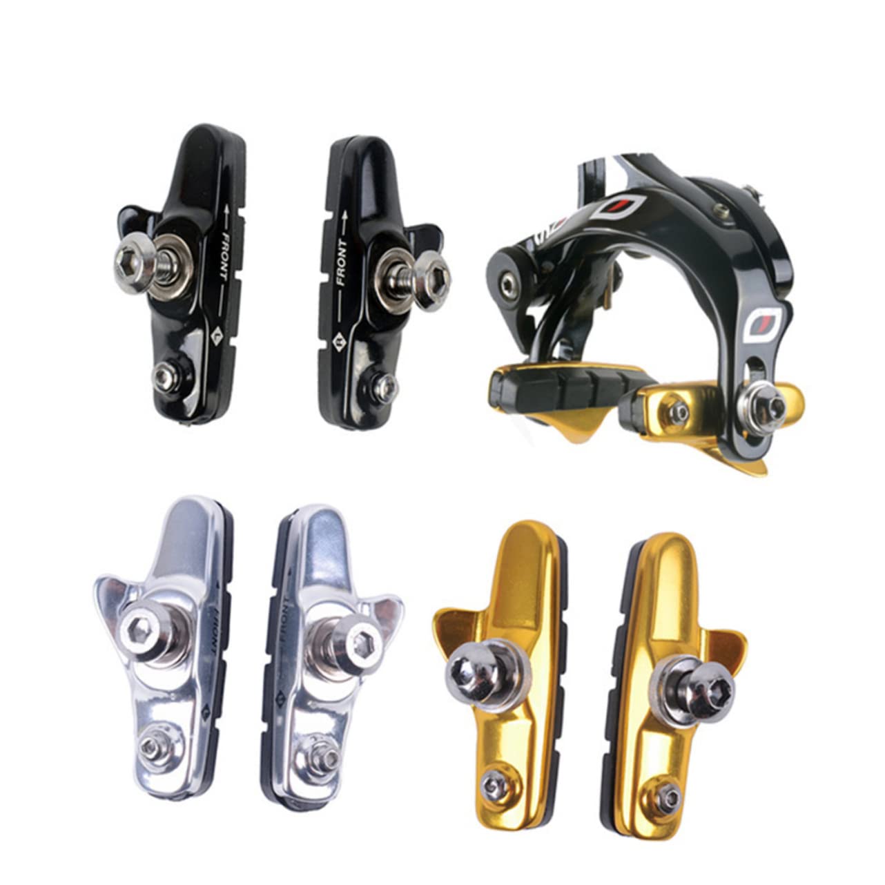 BESPORTBLE 3paia Pastiglie Freni per Bici c Pastiglie Lega di Alluminio e Resistente Compatibili con Bici da Corsa e Mountain Bike Design Curvo per Maggiore Potenza Frenante e Rumore
