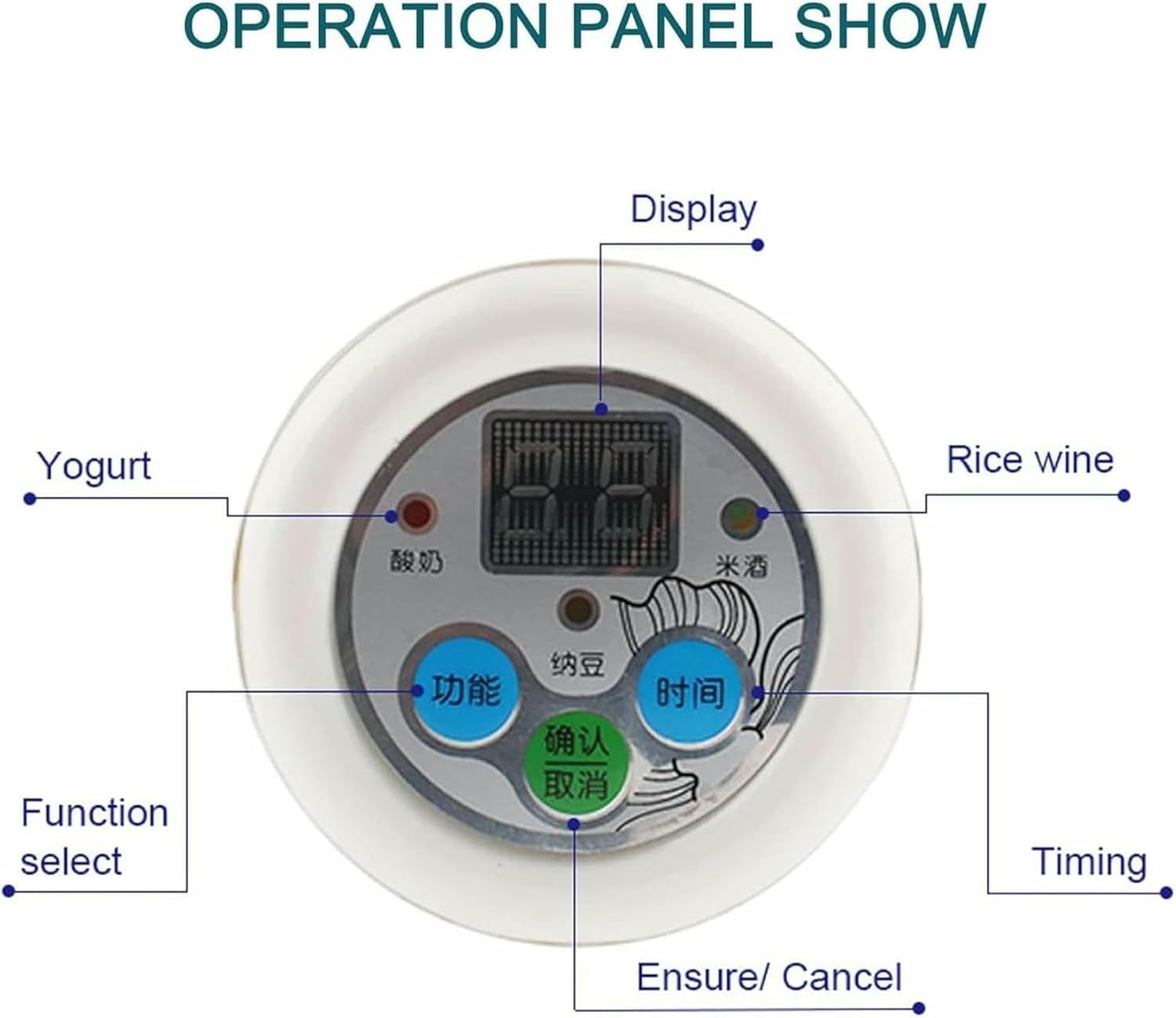 Electric Natto Rice Wine Fermentation Machine Constant Temperature Control Yogurt Maker with 1.5L Stainless Steel Container~/
