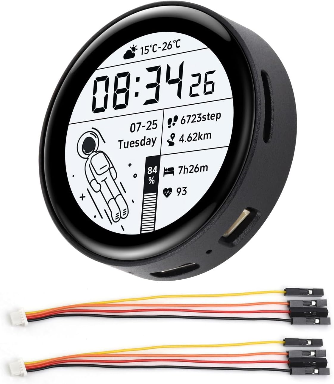 Waveshare RP2350 1.43inch AMOLED Display Development Board, 466×466, SPI Interface Round Display, Accelerometer & Gyroscope Sensor, RTC Chip, with Metal Case