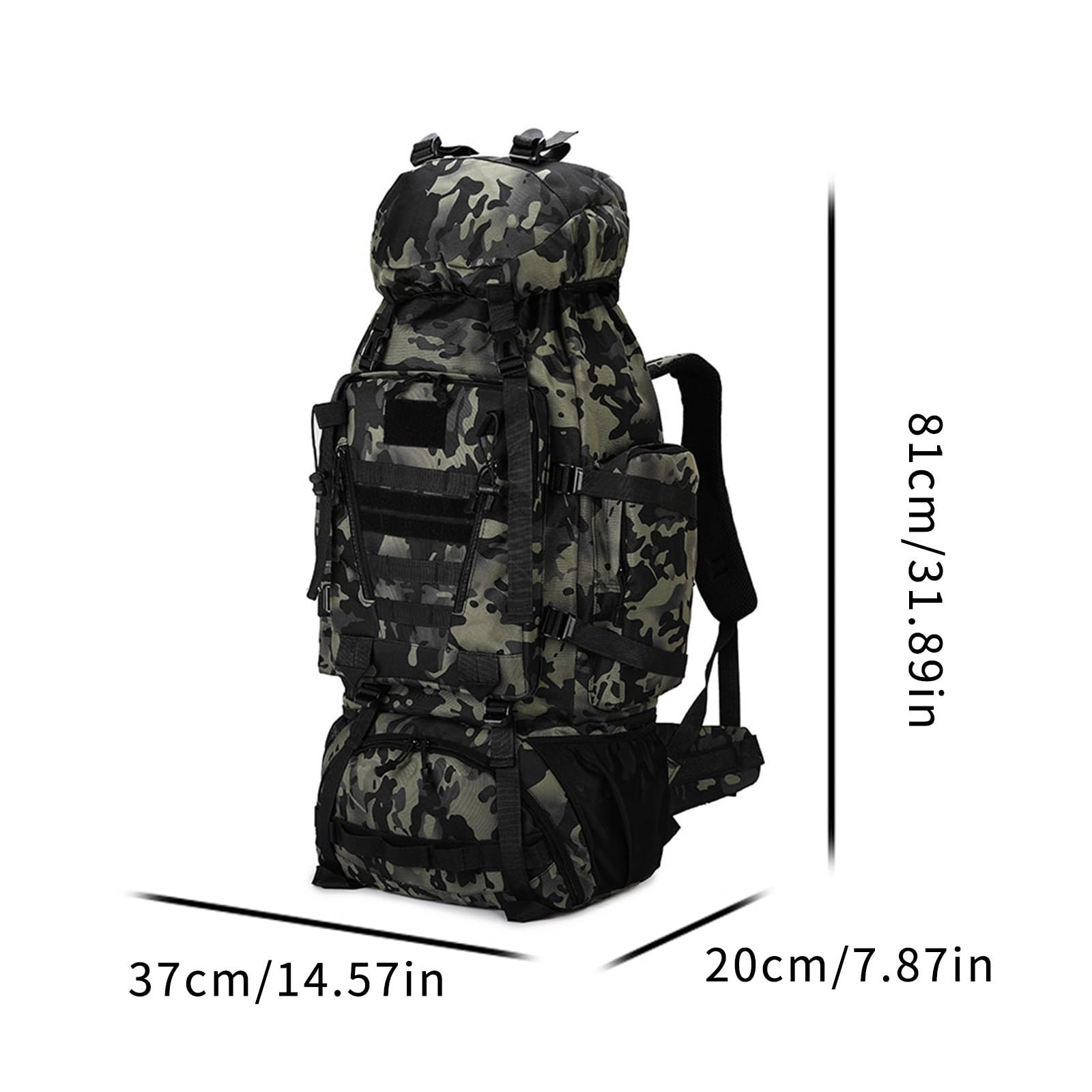 80L torba alpinistyczna Climb plecaki taktyczne duży plecak na zewnątrz piesze wycieczki torby podróżne kempingowe(Jungle camouflage)
