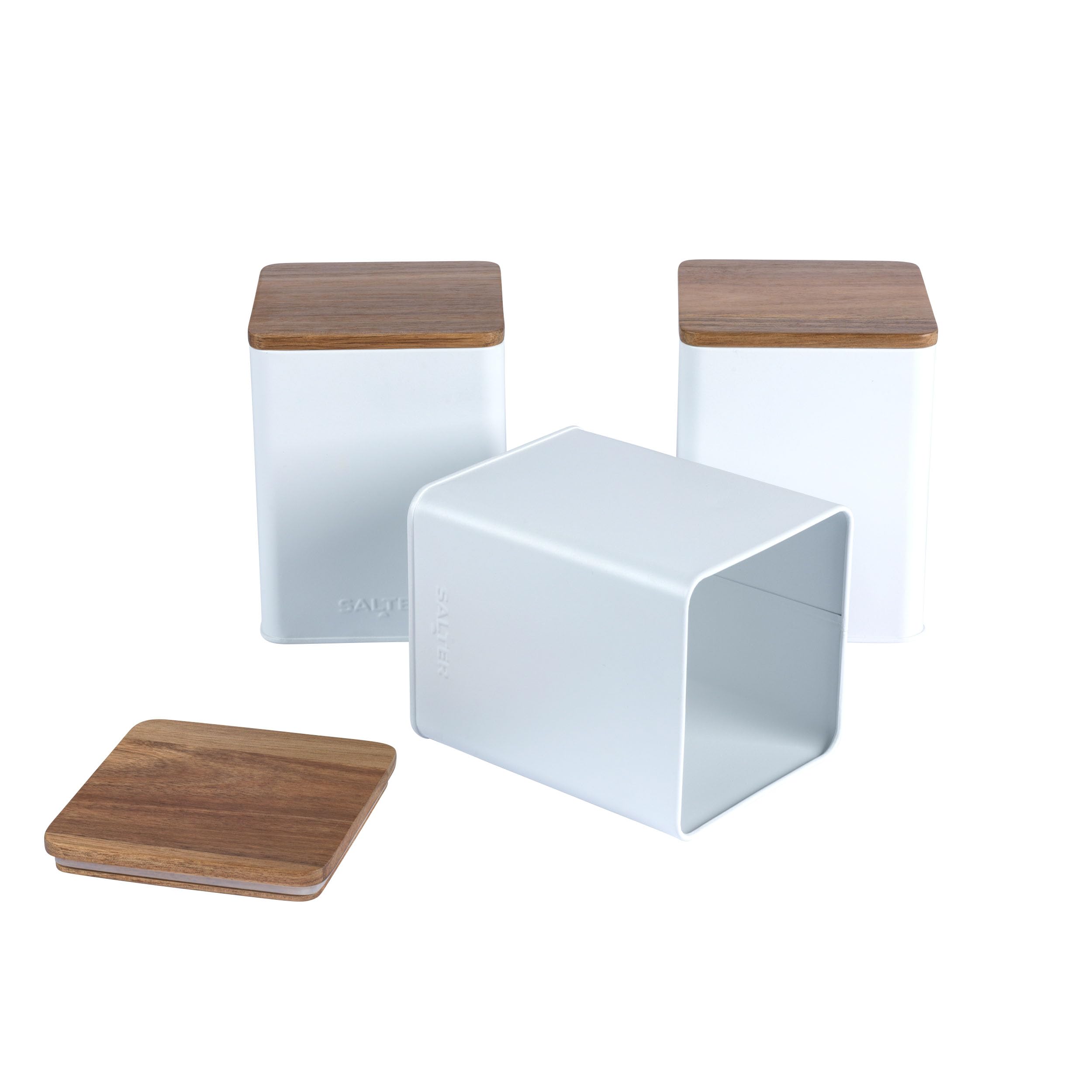 Salter BW12898WEU7 Toronto 3-Piece Canister Set, Tea, Coffee, Sugar Storage Canisters, Powder-Coated Matt Finish - Image 2