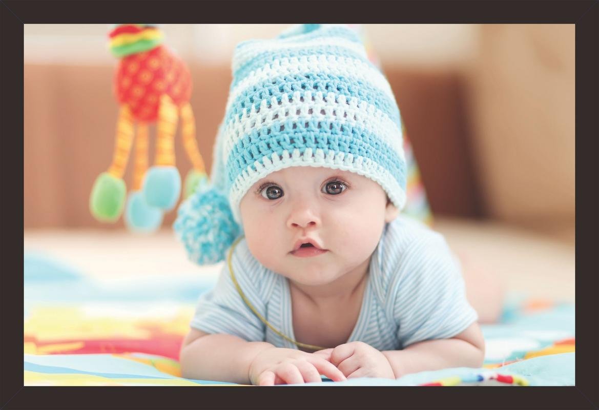 Mad Masters Newborn Baby Infant Painting Aesthetic Hanging Photo Frame Decorative Item Home Decoration and Wall Decor for Living Room and Bedroom (MM 1287, 8x12 Inch, Paper, Without Plexi Glass)