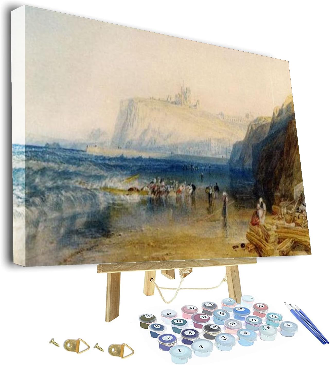 Zeyupain Paint By Number For Adults,Painting By Joseph Mallord William Turner Whitby Framed And Easel,Adults Paint By Number Kits For Beginners On Canvas,