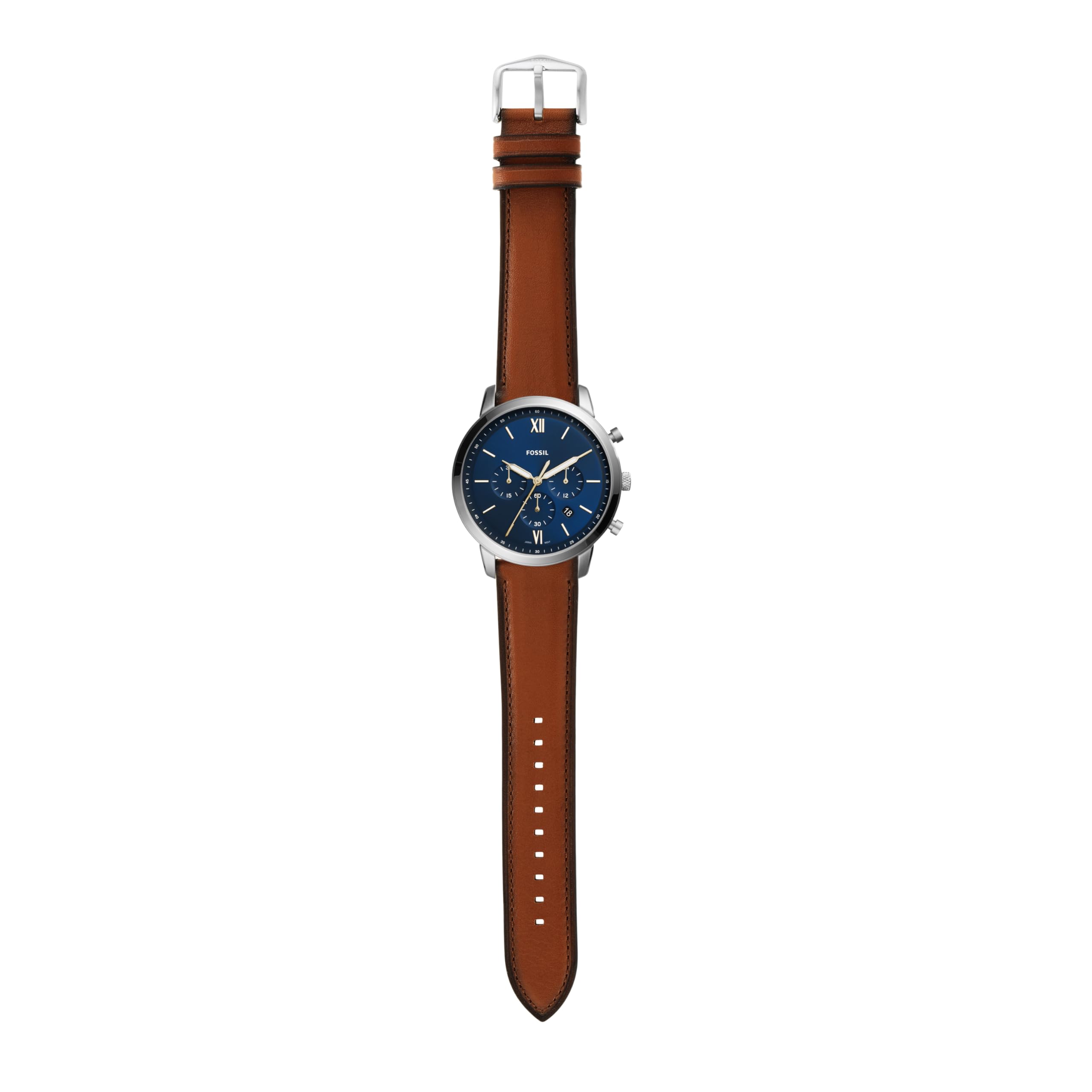 Fossil El Reloj Minimalista Delgado de Tres manecillas de Cuero marrón Claro para Hombre